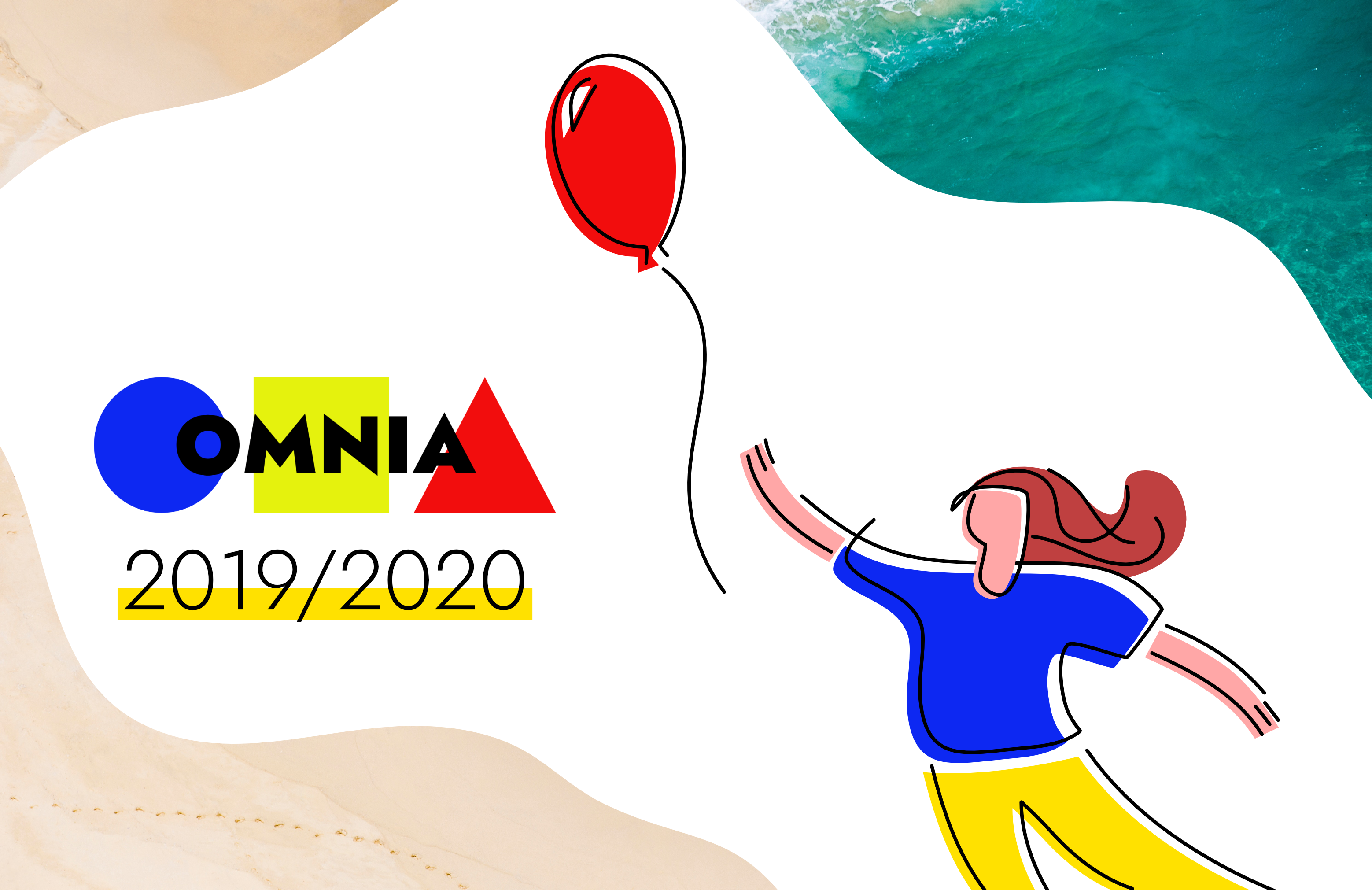 persona con palloncino e logo di Omnia 2019-2020